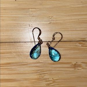 Turquoise Crystal Drop Earrings